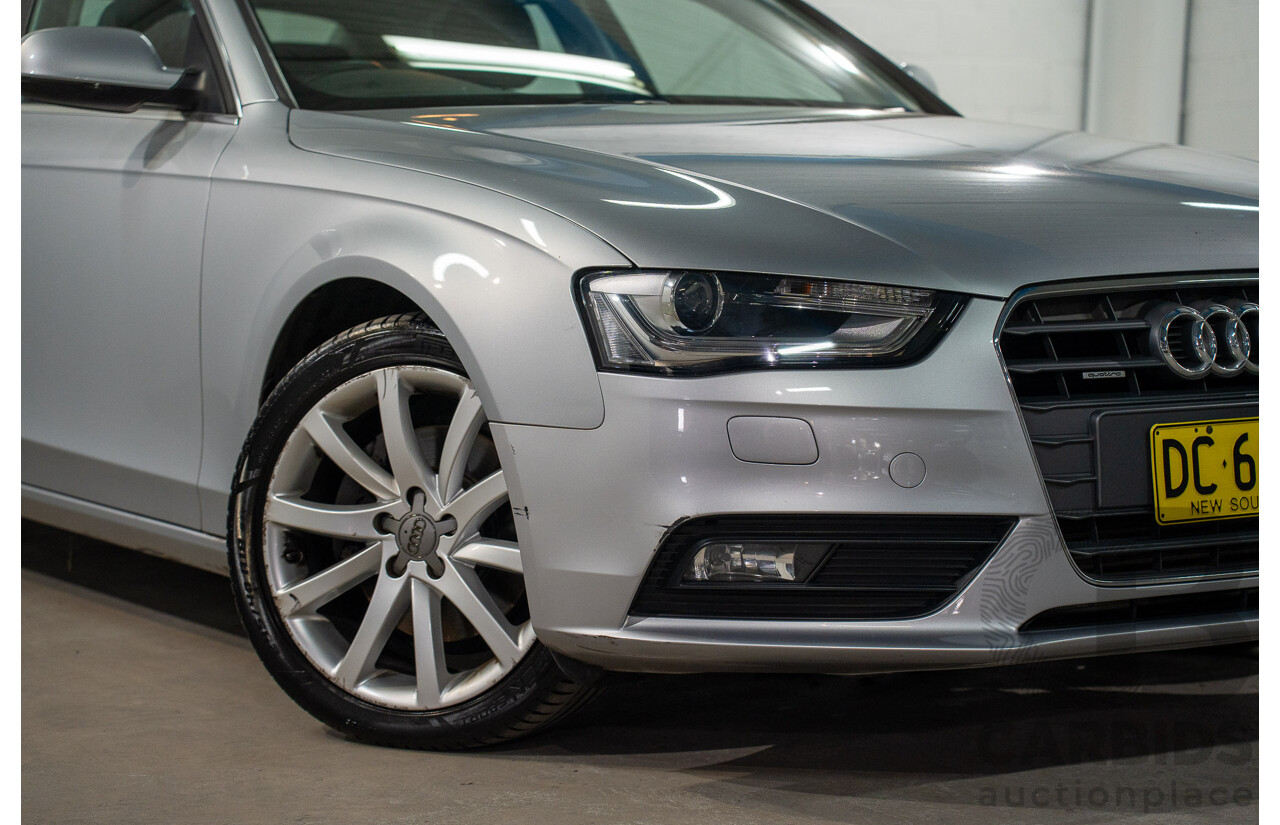 1/2014 Audi A4 2.0 TFSI Quattro B8 (8K) MY14 4d Sedan Floret Silver Metallic 2.0L