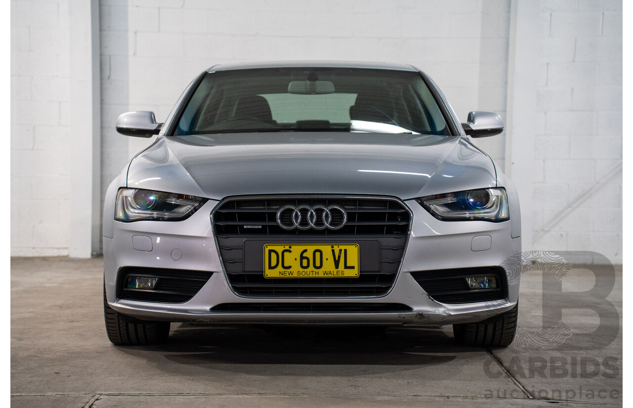 1/2014 Audi A4 2.0 TFSI Quattro B8 (8K) MY14 4d Sedan Floret Silver Metallic 2.0L