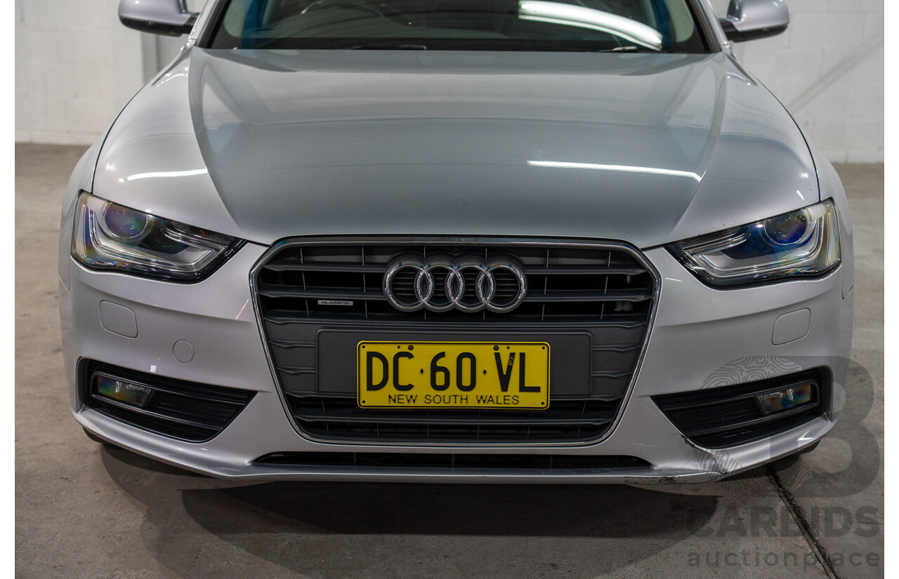 1/2014 Audi A4 2.0 TFSI Quattro B8 (8K) MY14 4d Sedan Floret Silver Metallic 2.0L