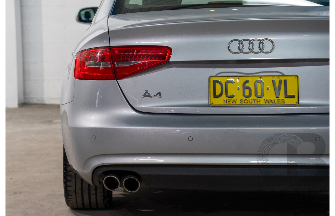 1/2014 Audi A4 2.0 TFSI Quattro B8 (8K) MY14 4d Sedan Floret Silver Metallic 2.0L