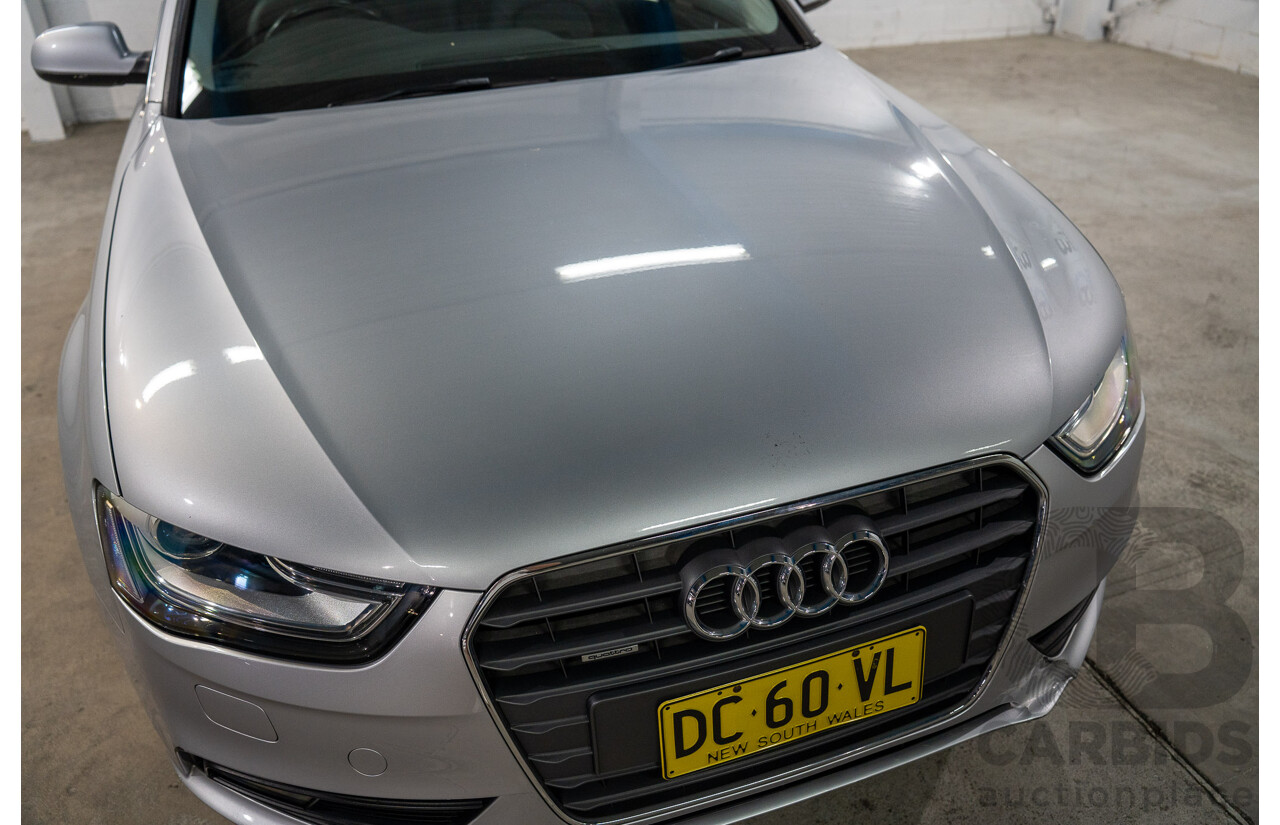 1/2014 Audi A4 2.0 TFSI Quattro B8 (8K) MY14 4d Sedan Floret Silver Metallic 2.0L