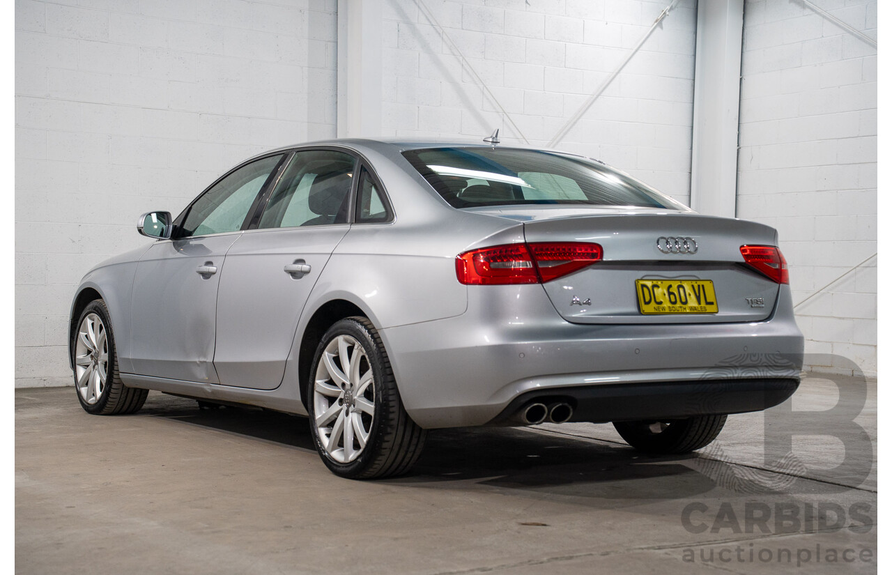 1/2014 Audi A4 2.0 TFSI Quattro B8 (8K) MY14 4d Sedan Floret Silver Metallic 2.0L