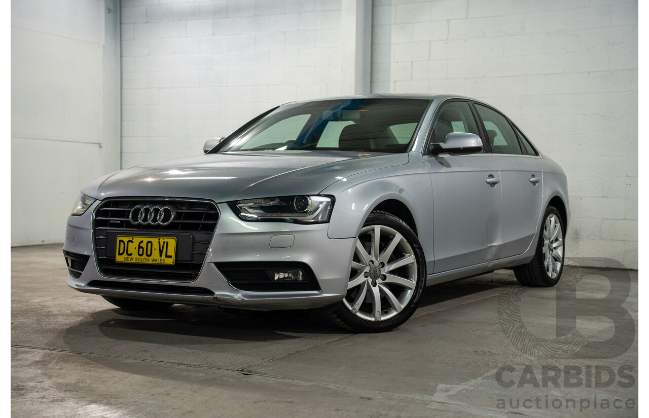 1/2014 Audi A4 2.0 TFSI Quattro B8 (8K) MY14 4d Sedan Floret Silver Metallic 2.0L