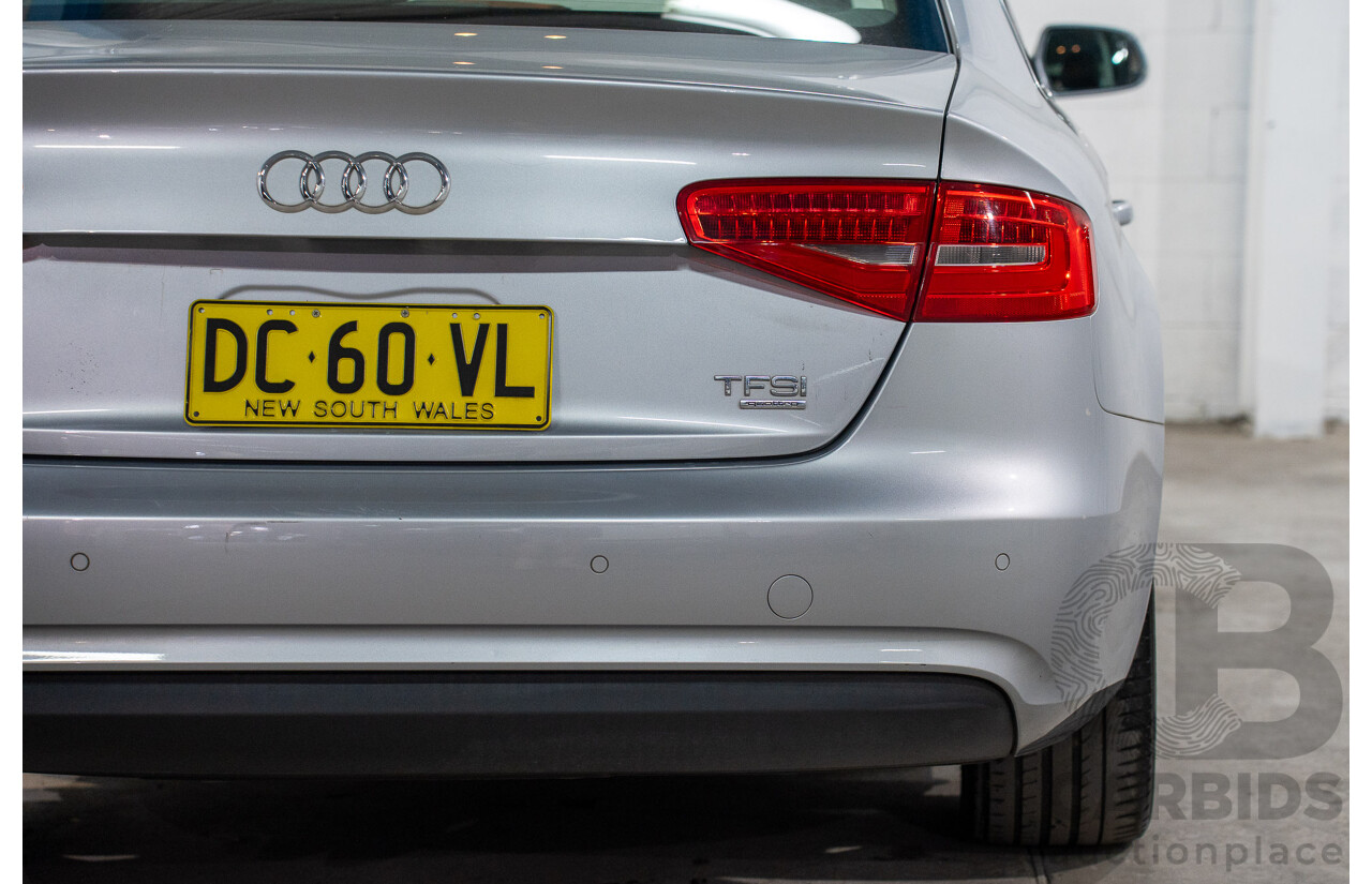 1/2014 Audi A4 2.0 TFSI Quattro B8 (8K) MY14 4d Sedan Floret Silver Metallic 2.0L