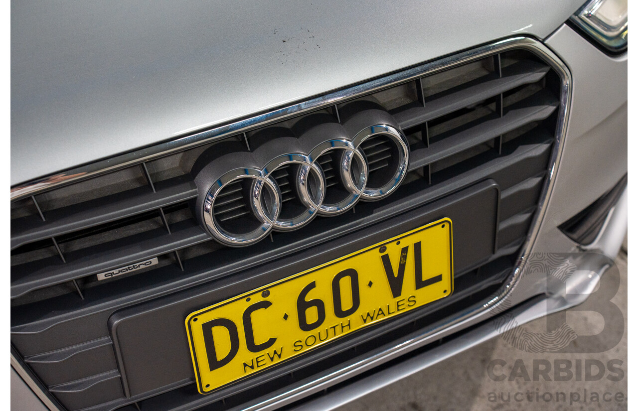 1/2014 Audi A4 2.0 TFSI Quattro B8 (8K) MY14 4d Sedan Floret Silver Metallic 2.0L