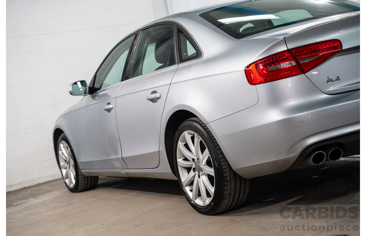 1/2014 Audi A4 2.0 TFSI Quattro B8 (8K) MY14 4d Sedan Floret Silver Metallic 2.0L