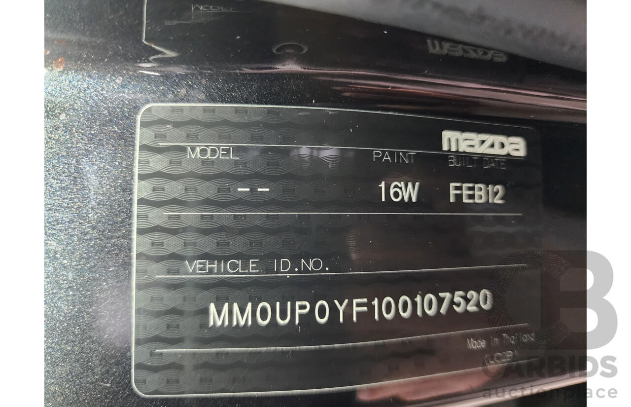 3/2012 Mazda Bt50 XTR (4x4)  Dual Cab Utility Black 3.2L