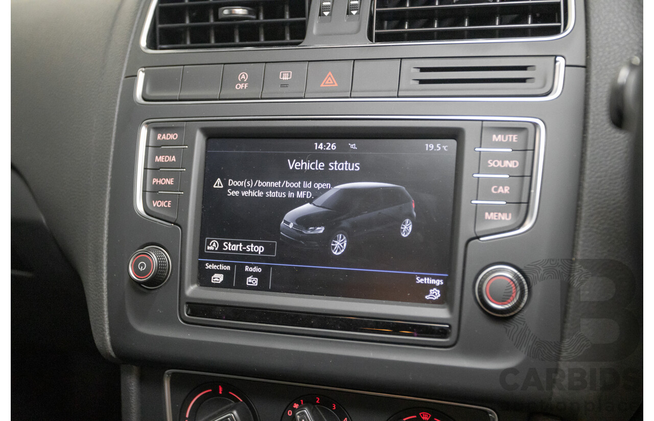 7/2017 Volkswagen Polo 81 TSI Comfortline 6R MY17 5d Hatchback Deep Black Pearlescent Turbo 1.2L