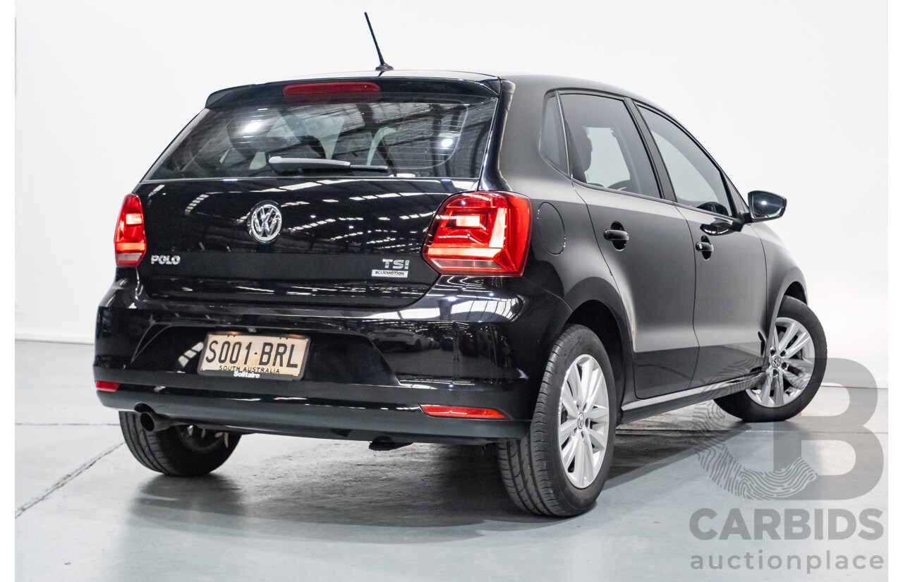 7/2017 Volkswagen Polo 81 TSI Comfortline 6R MY17 5d Hatchback Deep Black Pearlescent Turbo 1.2L