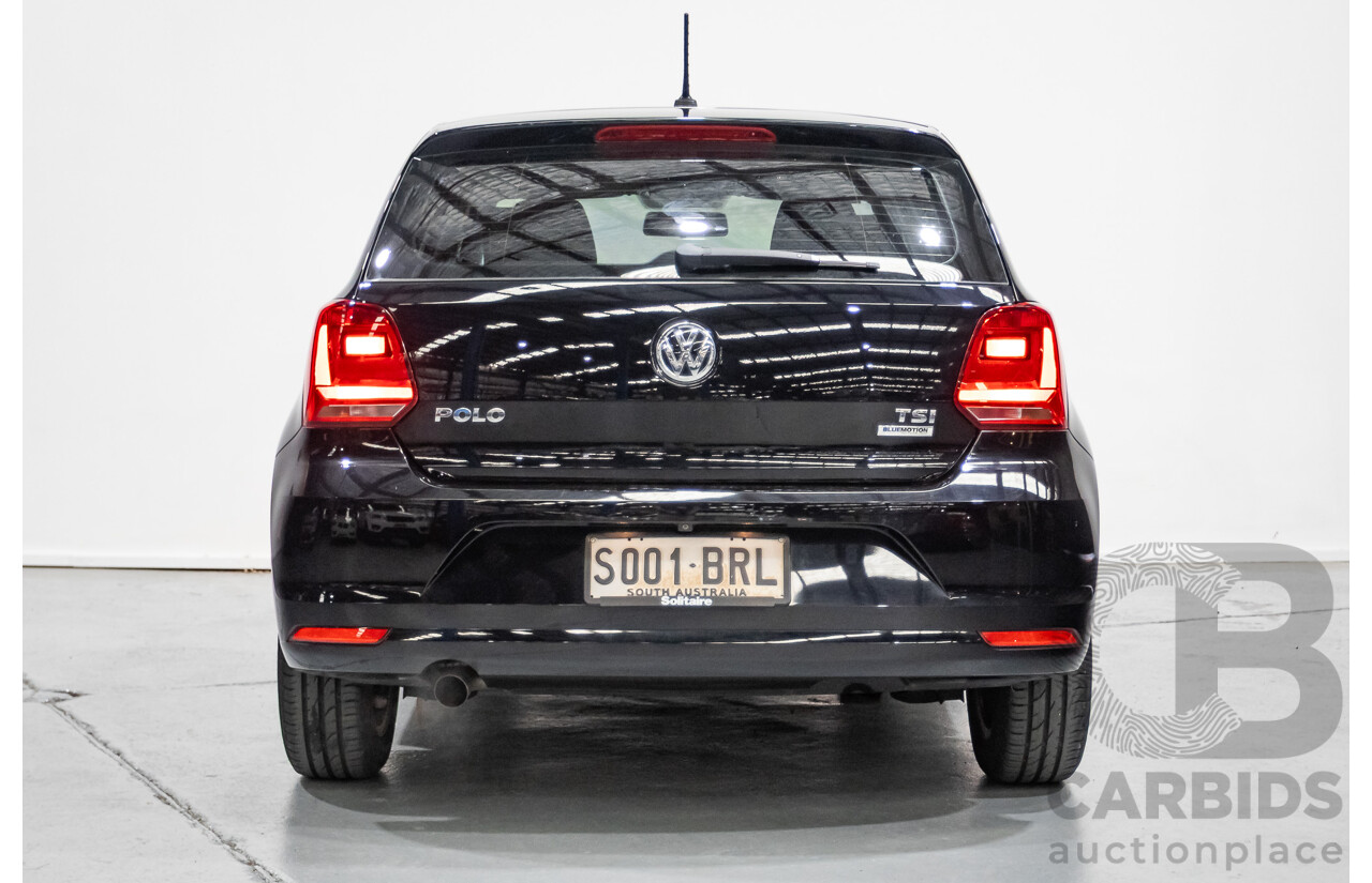 7/2017 Volkswagen Polo 81 TSI Comfortline 6R MY17 5d Hatchback Deep Black Pearlescent Turbo 1.2L