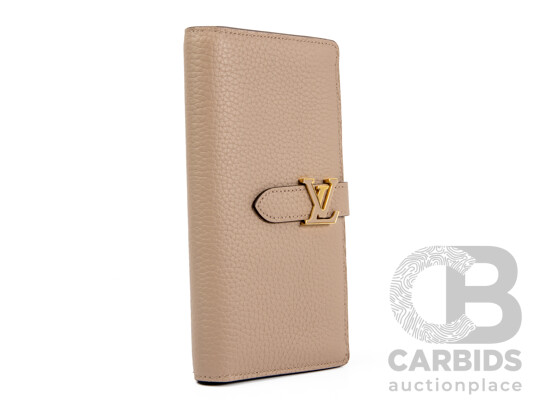 Beige Taurillon Leather Vertical Long Wallet by Louis Vuitton - M81367