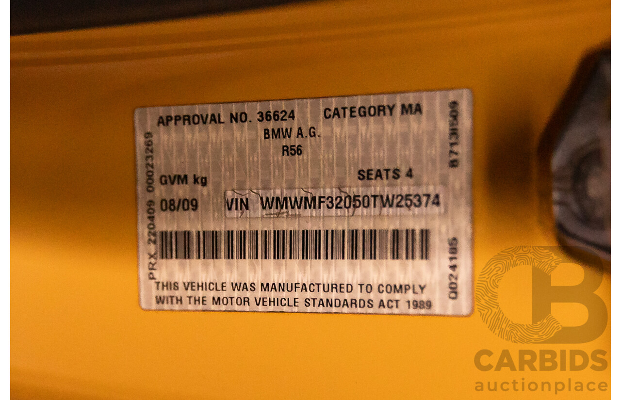 8/2009 Mini Cooper R56 2d Hatchback Mellow Yellow 1.6L