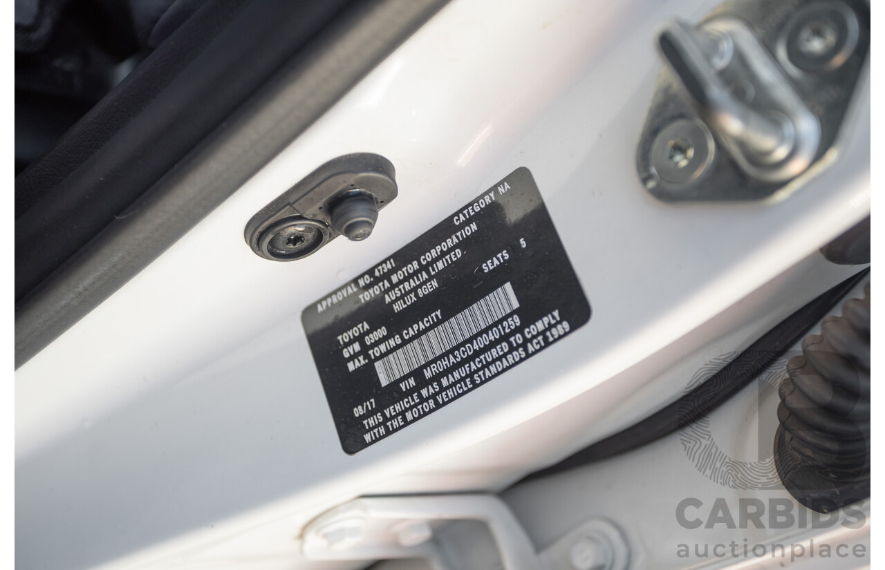 8/2017 Toyota Hilux TRD SR5 (4x4) GUN126R MY17 Dual Cab Utility White Turbo Diesel 2.8L