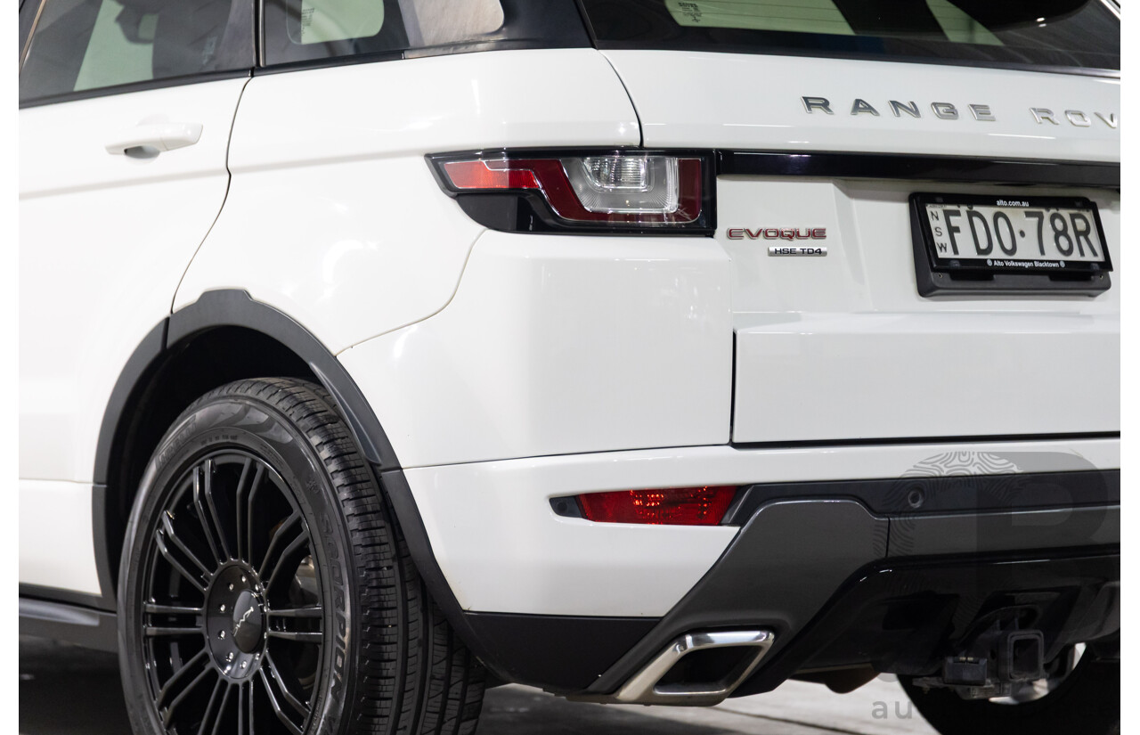 09/2016 Range Rover Evoque Td4 180 HSE DYNAMIC AWD LV MY17 5D Wagon Fuji White Diesel Turbo 2.0L