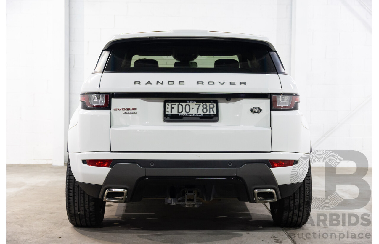 09/2016 Range Rover Evoque Td4 180 HSE DYNAMIC AWD LV MY17 5D Wagon Fuji White Diesel Turbo 2.0L