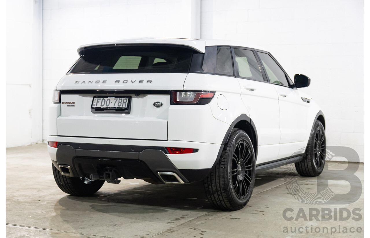 09/2016 Range Rover Evoque Td4 180 HSE DYNAMIC AWD LV MY17 5D Wagon Fuji White Diesel Turbo 2.0L