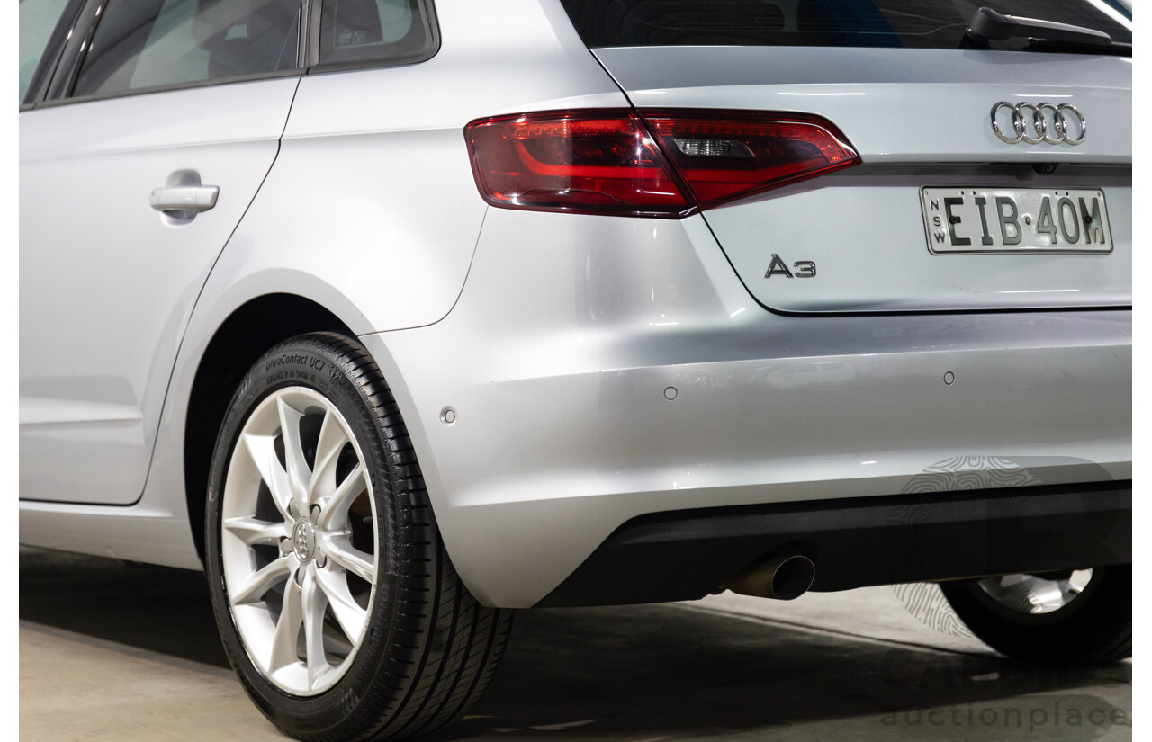 09/2015 Audi A3 SPORTBACK 1.6 TDI ATTRACTION FWD 8V MY16 5D Hatchback Ice Silver Metallic Turbo Diesel 1.6L