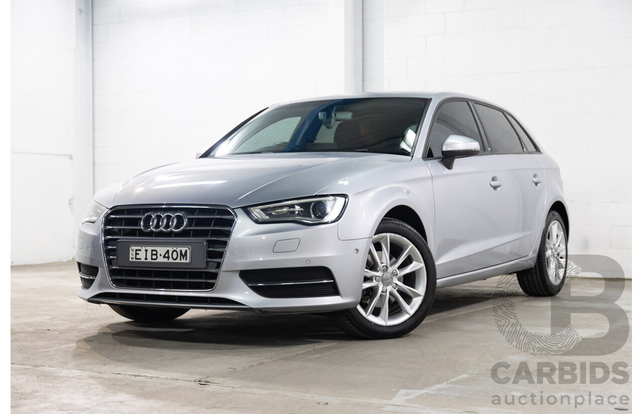 09/2015 Audi A3 SPORTBACK 1.6 TDI ATTRACTION FWD 8V MY16 5D Hatchback Ice Silver Metallic Turbo Diesel 1.6L