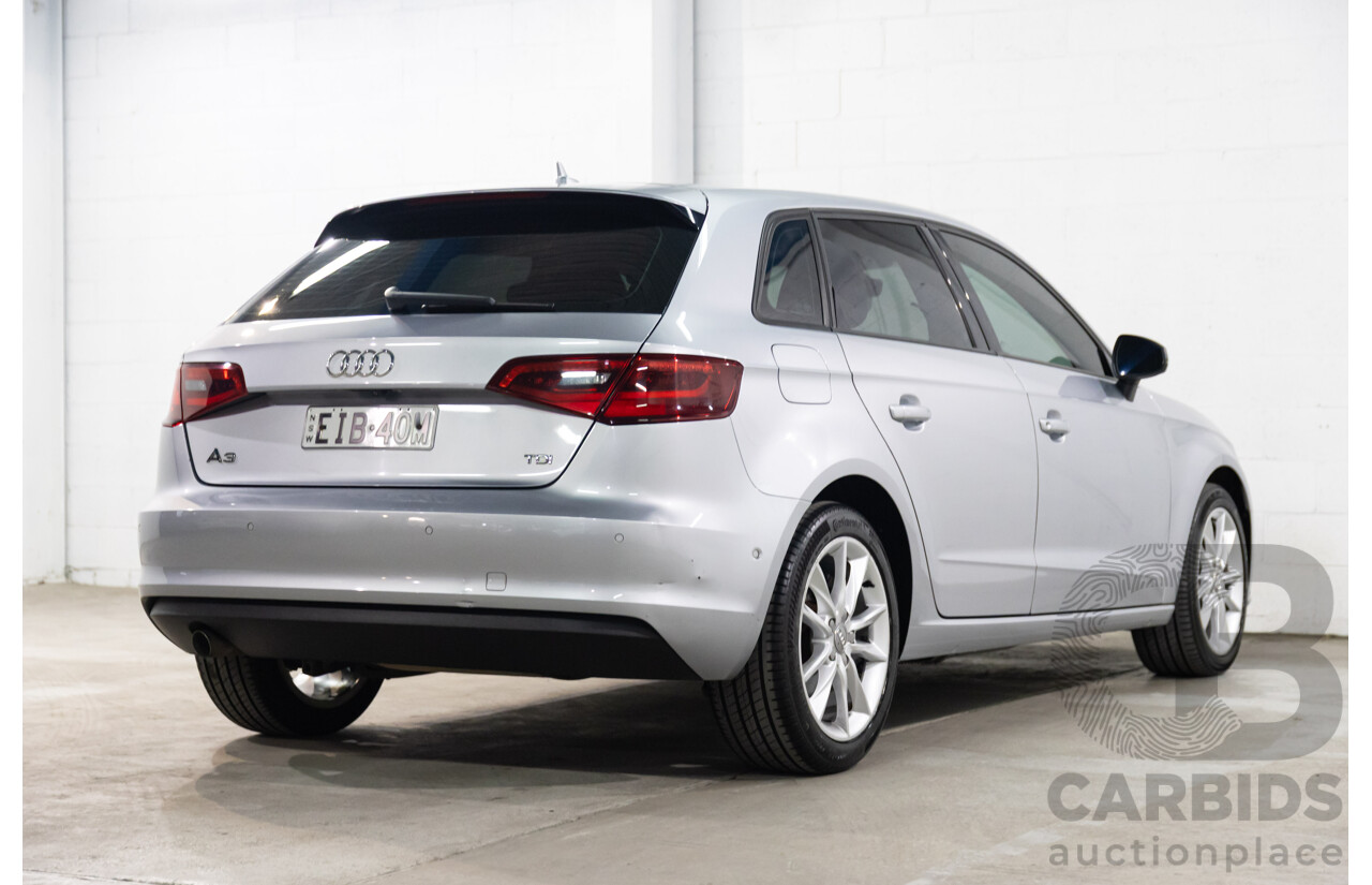 09/2015 Audi A3 SPORTBACK 1.6 TDI ATTRACTION FWD 8V MY16 5D Hatchback Ice Silver Metallic Turbo Diesel 1.6L