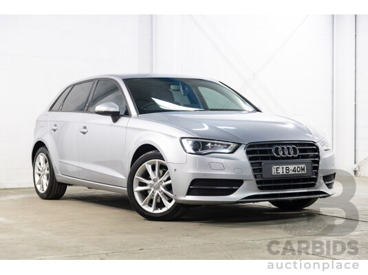 09/2015 Audi A3 SPORTBACK 1.6 TDI ATTRACTION FWD 8V MY16 5D Hatchback Ice Silver Metallic Turbo Diesel 1.6L