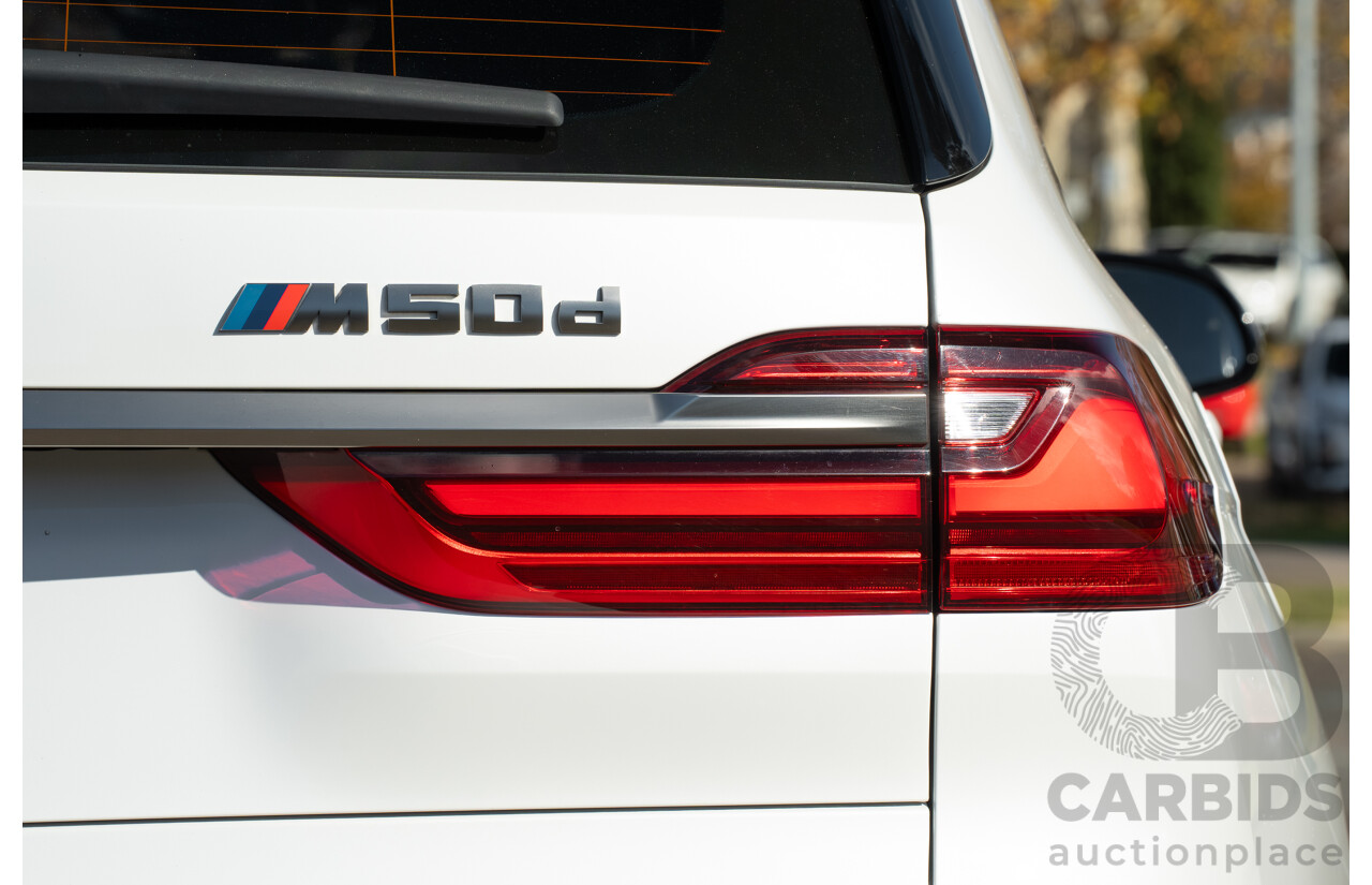 05/2019 BMW X7 M50d (AWD) G07 MY19 4d Wagon Mineral White Metallic Quad Turbo Diesel 3.0L - 7 Seater