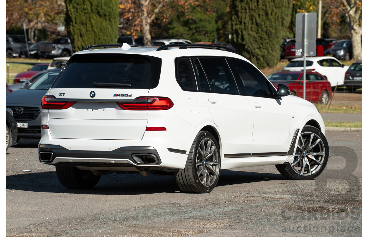05/2019 BMW X7 M50d (AWD) G07 MY19 4d Wagon Mineral White Metallic Quad Turbo Diesel 3.0L - 7 Seater