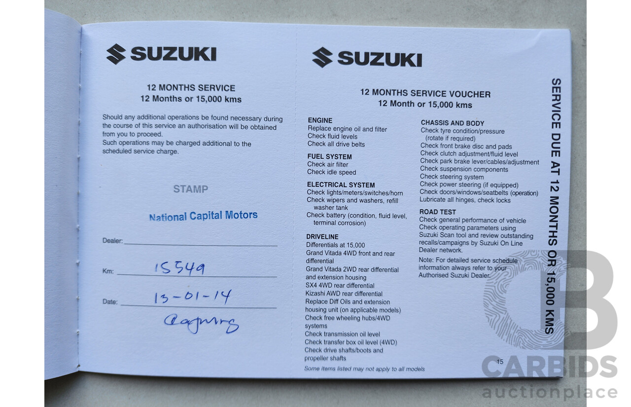 11/2012 Suzuki SX4  GY MY11 5d Hatchback White 2.0L