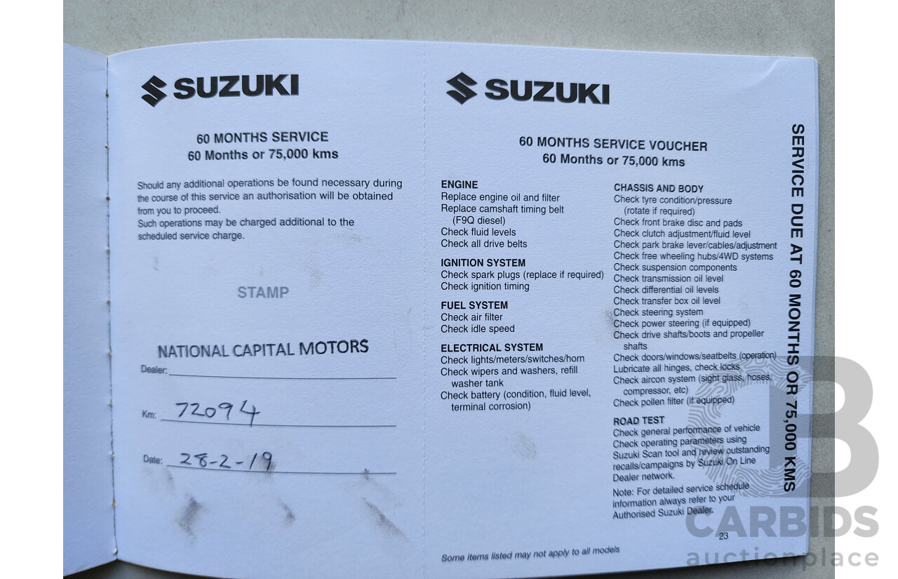 11/2012 Suzuki SX4  GY MY11 5d Hatchback White 2.0L