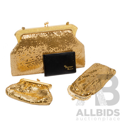 Vintage Collection of 3 Vintage Gold Mesh Kiss-lock Purses by Oroton
