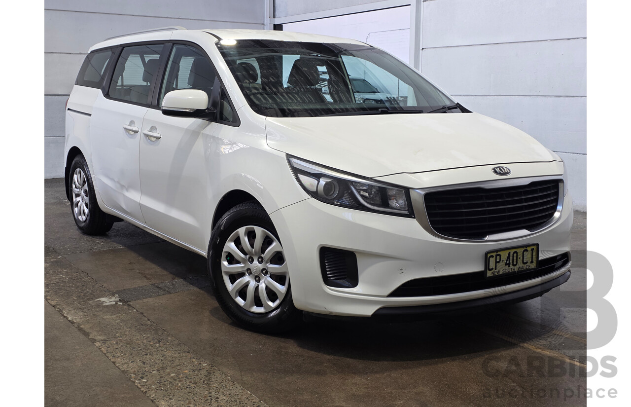 4/2016 Kia Carnival S YP MY16 Update 4d Wagon Clear White V6 3.3L