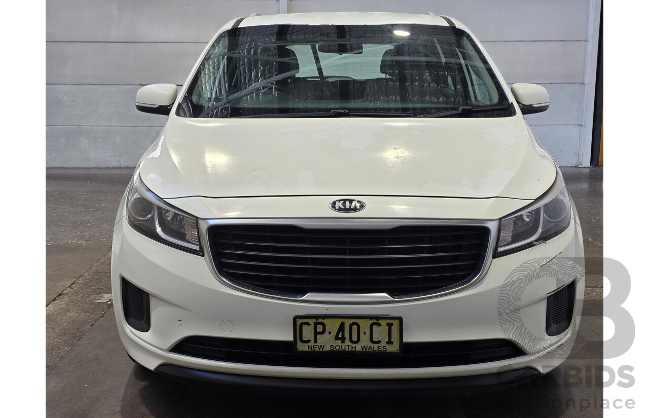 4/2016 Kia Carnival S YP MY16 Update 4d Wagon Clear White V6 3.3L