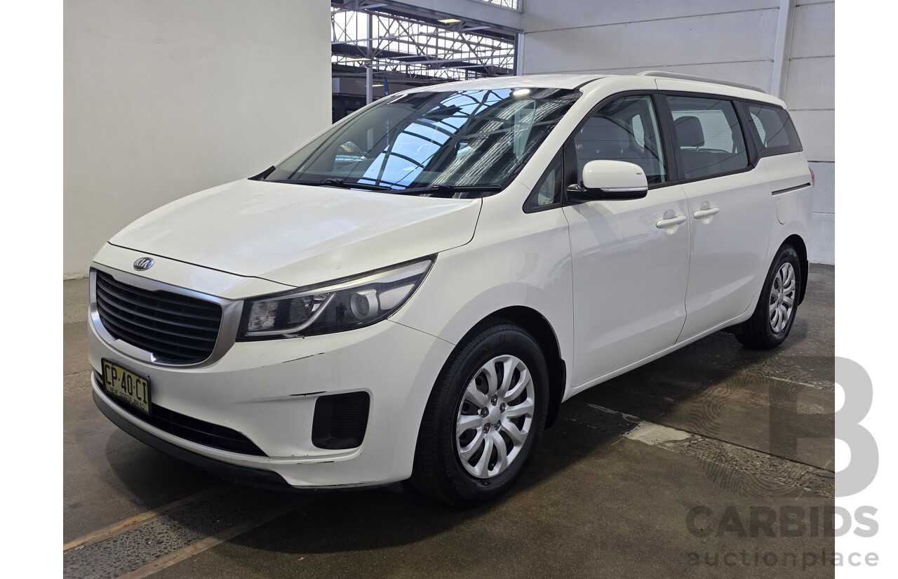 4/2016 Kia Carnival S YP MY16 Update 4d Wagon Clear White V6 3.3L