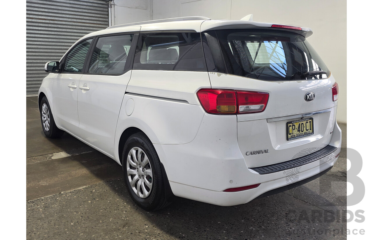 4/2016 Kia Carnival S YP MY16 Update 4d Wagon Clear White V6 3.3L