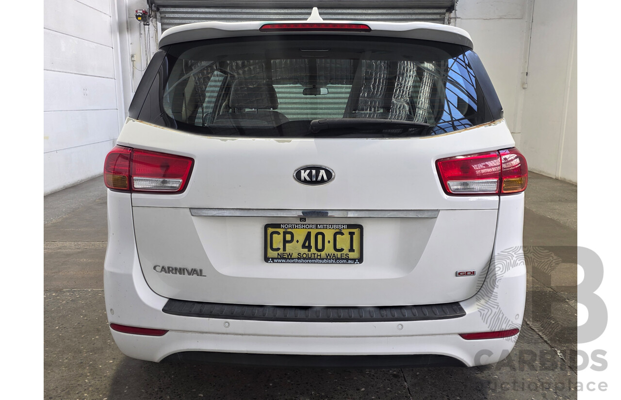 4/2016 Kia Carnival S YP MY16 Update 4d Wagon Clear White V6 3.3L