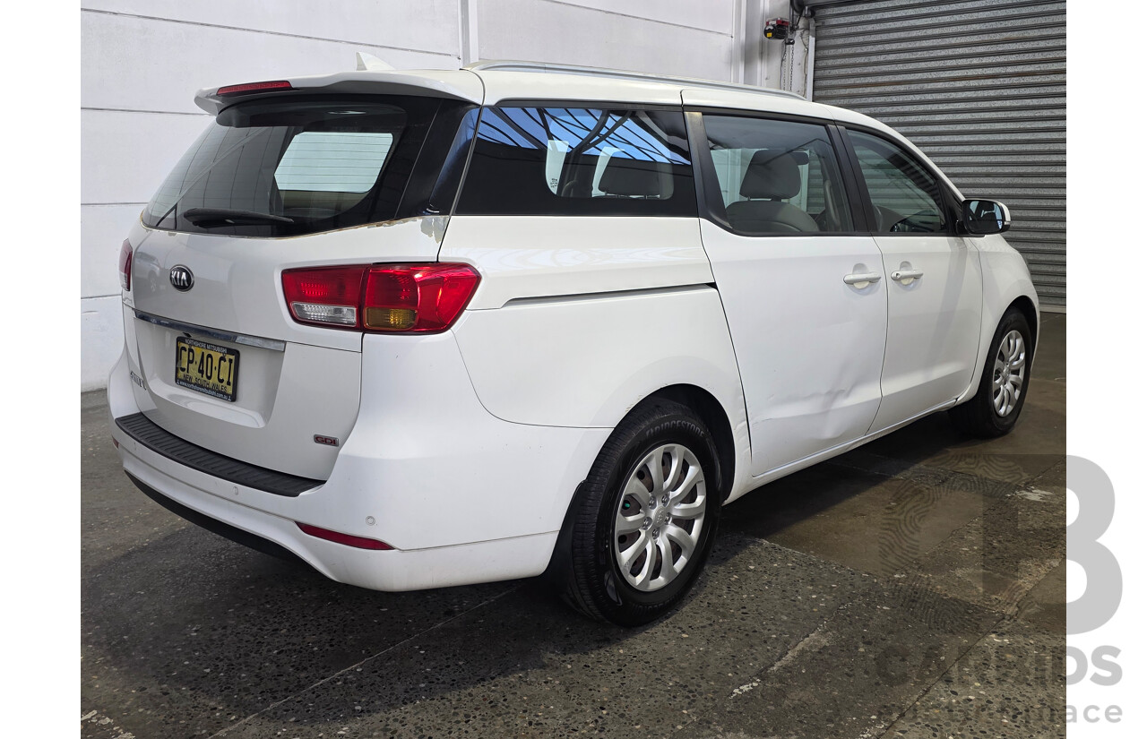 4/2016 Kia Carnival S YP MY16 Update 4d Wagon Clear White V6 3.3L