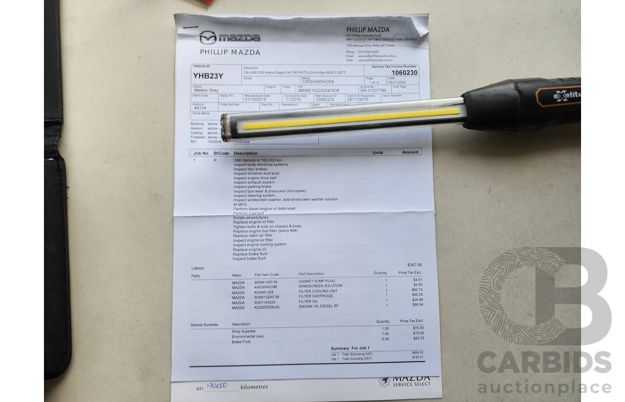 11/2015 Mazda Cx-5 Akera (4x4) MY15 4d Wagon Grey 2.2L