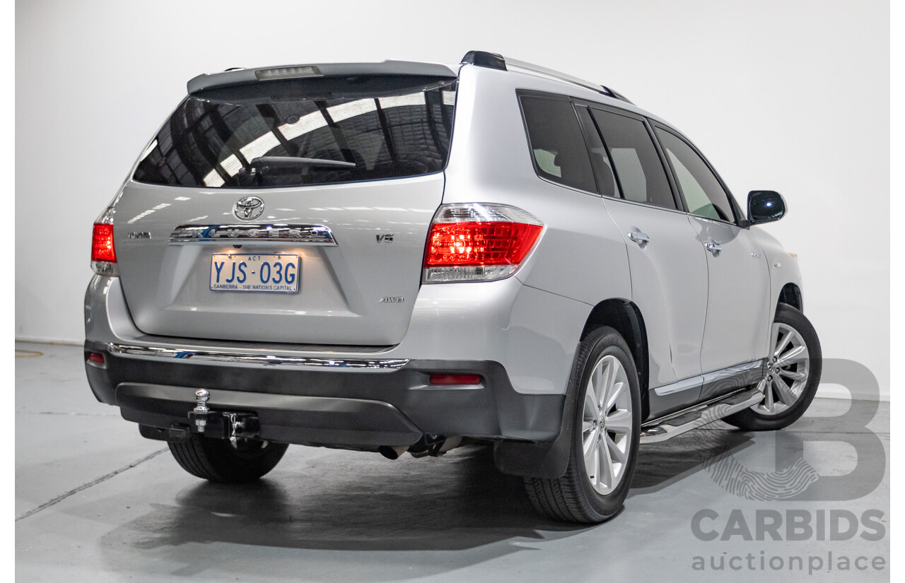 03/2013 Toyota Kluger Grande (4x4) GSU45R MY11 UPGRADE 4d Wagon Silver Metallic V6 3.0L