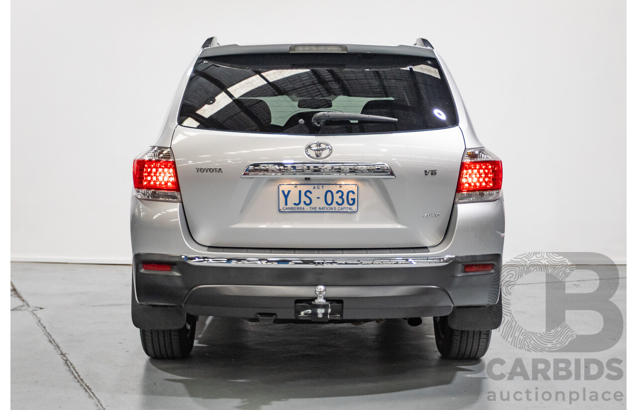 03/2013 Toyota Kluger Grande (4x4) GSU45R MY11 UPGRADE 4d Wagon Silver Metallic V6 3.0L