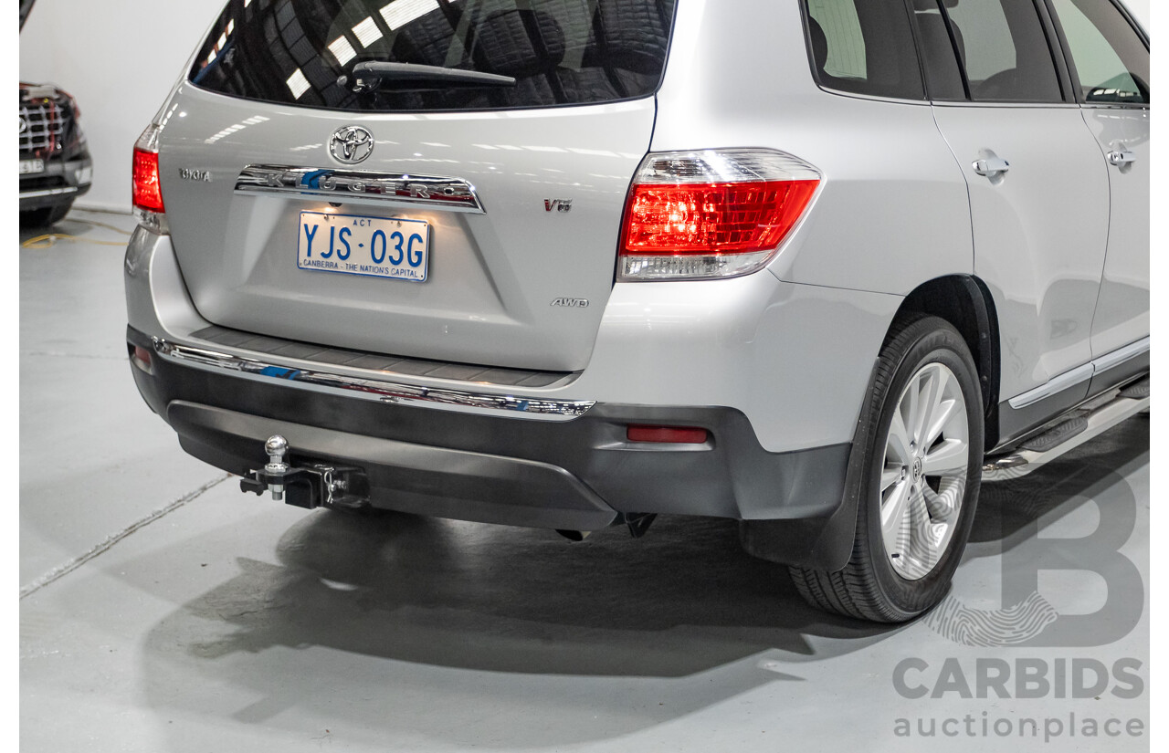 03/2013 Toyota Kluger Grande (4x4) GSU45R MY11 UPGRADE 4d Wagon Silver Metallic V6 3.0L