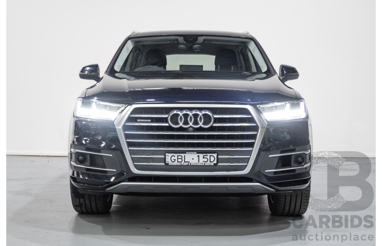 2/2017 Audi Q7 3.0 TDI Quattro (AWD) 4M MY17 4d Wagon Ink Blue Metallic Turbo Diesel V6 3.0L (200kW) - 7 Seater