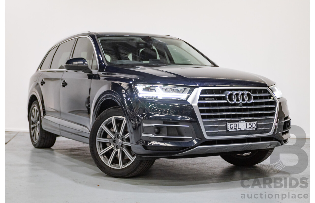 2/2017 Audi Q7 3.0 TDI Quattro (AWD) 4M MY17 4d Wagon Ink Blue Metallic Turbo Diesel V6 3.0L (200kW) - 7 Seater