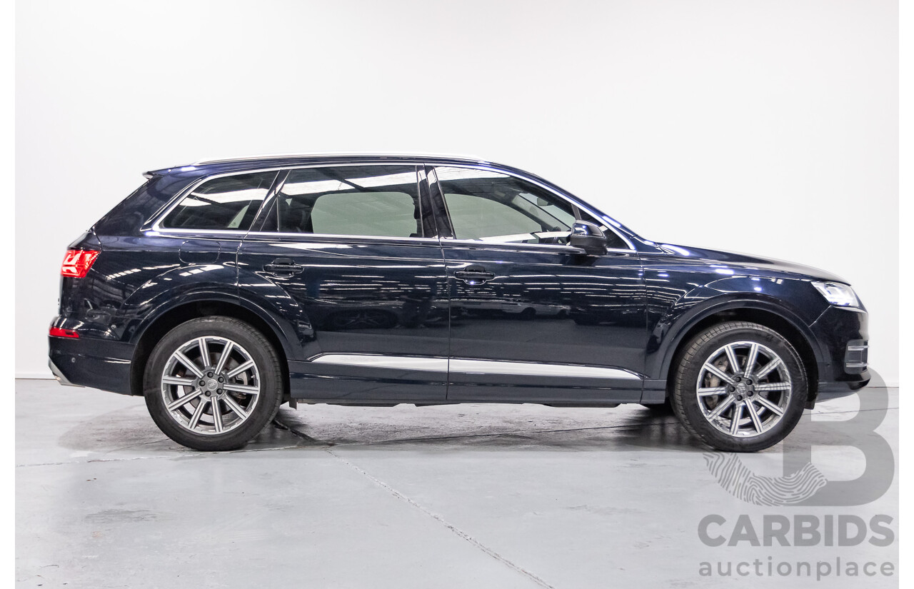 2/2017 Audi Q7 3.0 TDI Quattro (AWD) 4M MY17 4d Wagon Ink Blue Metallic Turbo Diesel V6 3.0L (200kW) - 7 Seater