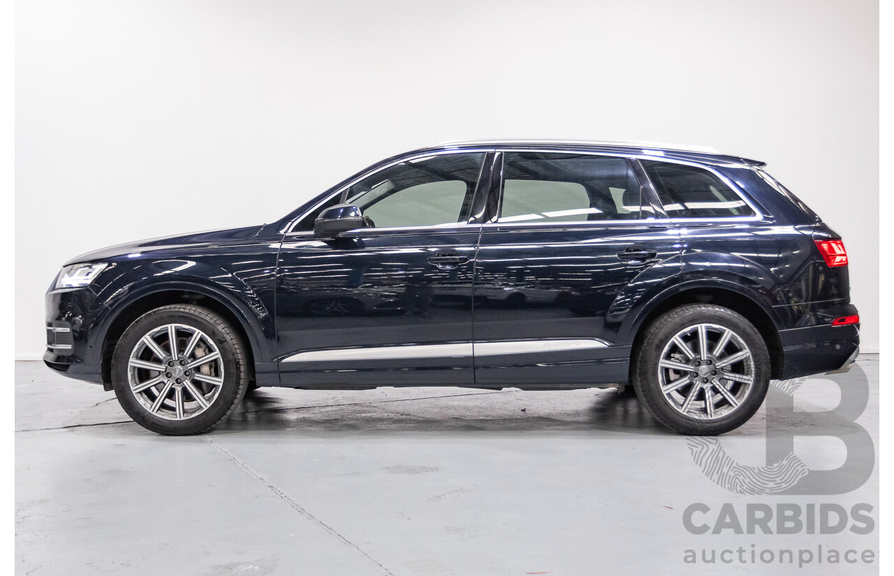 2/2017 Audi Q7 3.0 TDI Quattro (AWD) 4M MY17 4d Wagon Ink Blue Metallic Turbo Diesel V6 3.0L (200kW) - 7 Seater