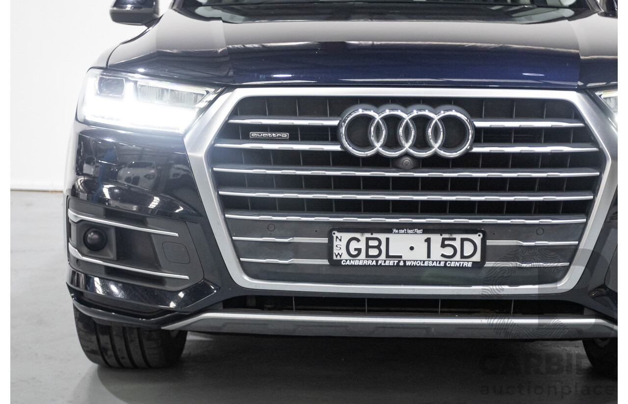 2/2017 Audi Q7 3.0 TDI Quattro (AWD) 4M MY17 4d Wagon Ink Blue Metallic Turbo Diesel V6 3.0L (200kW) - 7 Seater