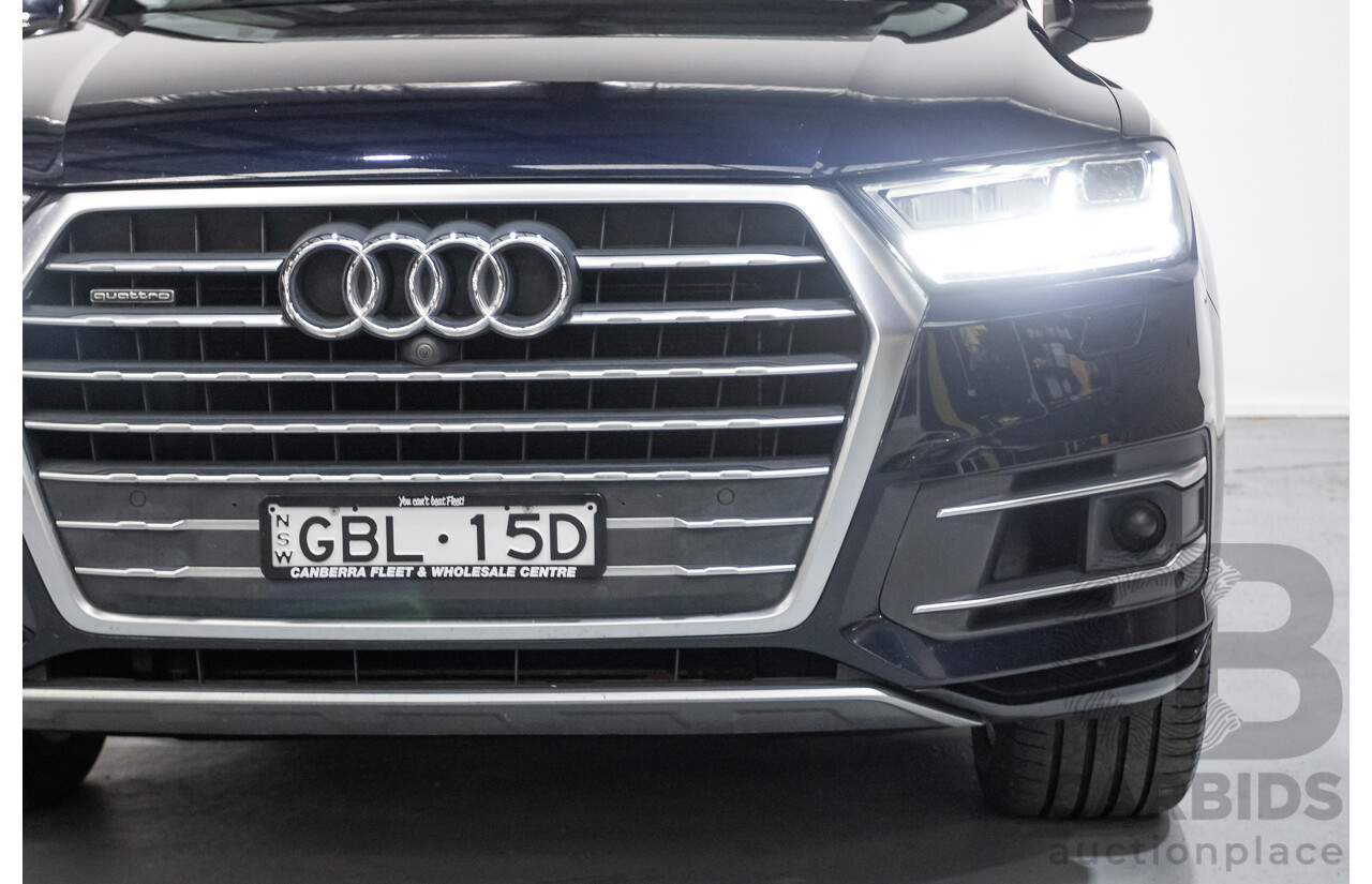 2/2017 Audi Q7 3.0 TDI Quattro (AWD) 4M MY17 4d Wagon Ink Blue Metallic Turbo Diesel V6 3.0L (200kW) - 7 Seater