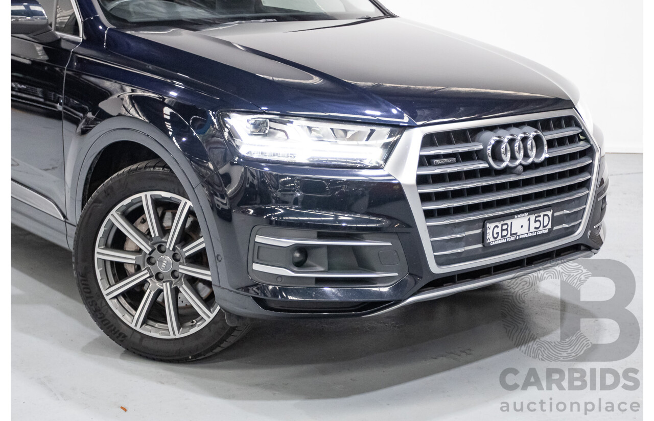 2/2017 Audi Q7 3.0 TDI Quattro (AWD) 4M MY17 4d Wagon Ink Blue Metallic Turbo Diesel V6 3.0L (200kW) - 7 Seater