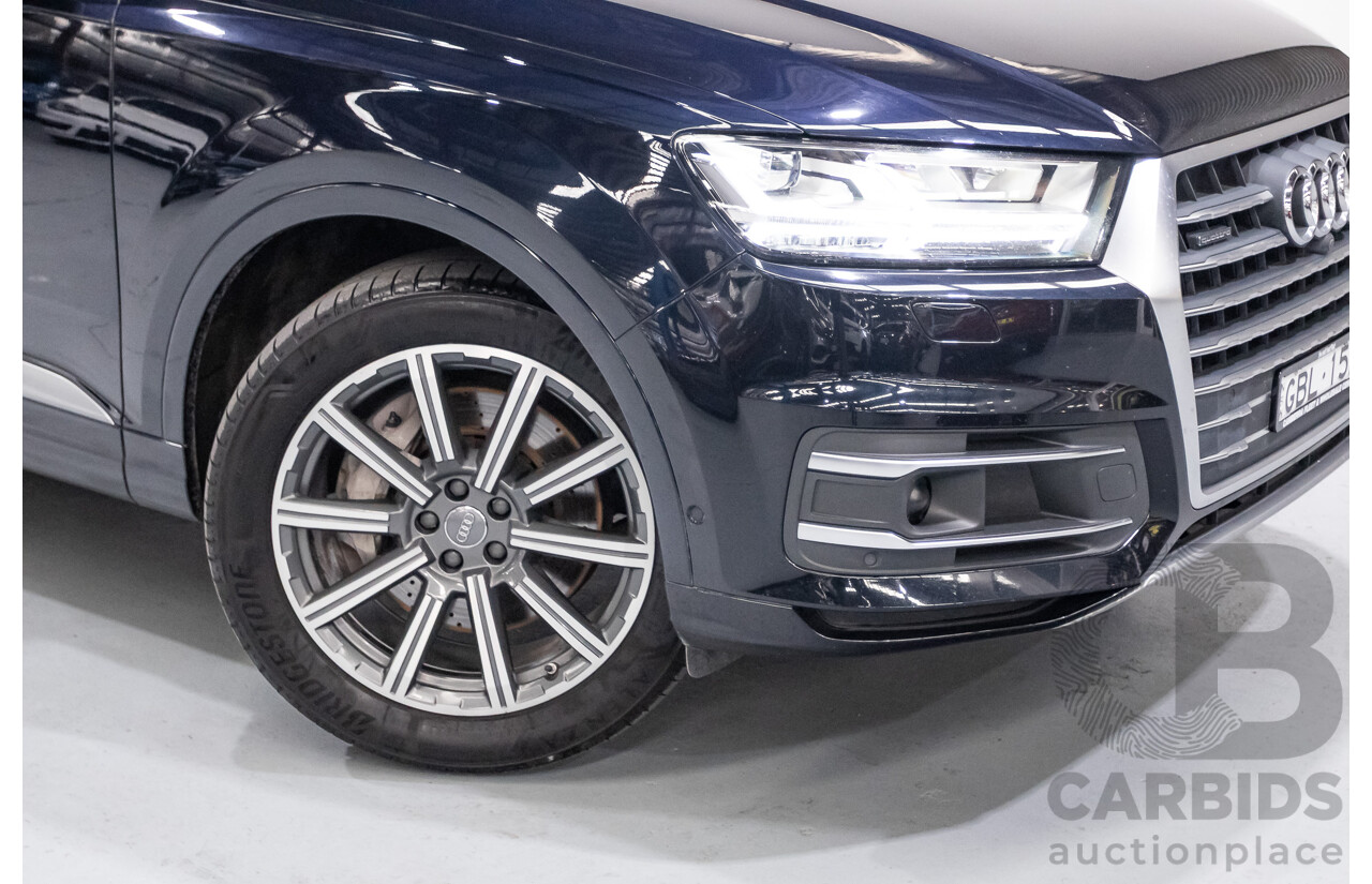 2/2017 Audi Q7 3.0 TDI Quattro (AWD) 4M MY17 4d Wagon Ink Blue Metallic Turbo Diesel V6 3.0L (200kW) - 7 Seater