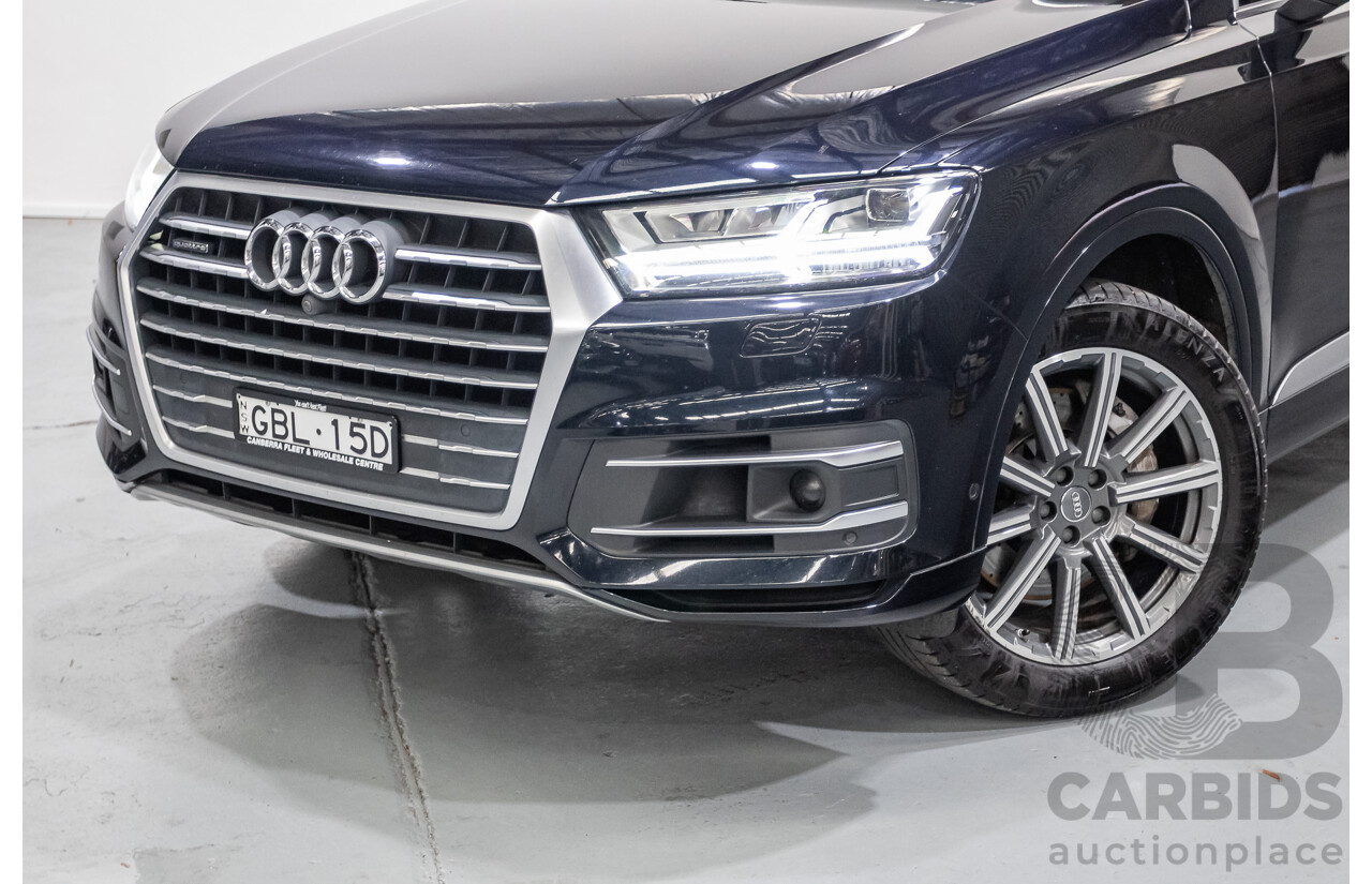 2/2017 Audi Q7 3.0 TDI Quattro (AWD) 4M MY17 4d Wagon Ink Blue Metallic Turbo Diesel V6 3.0L (200kW) - 7 Seater
