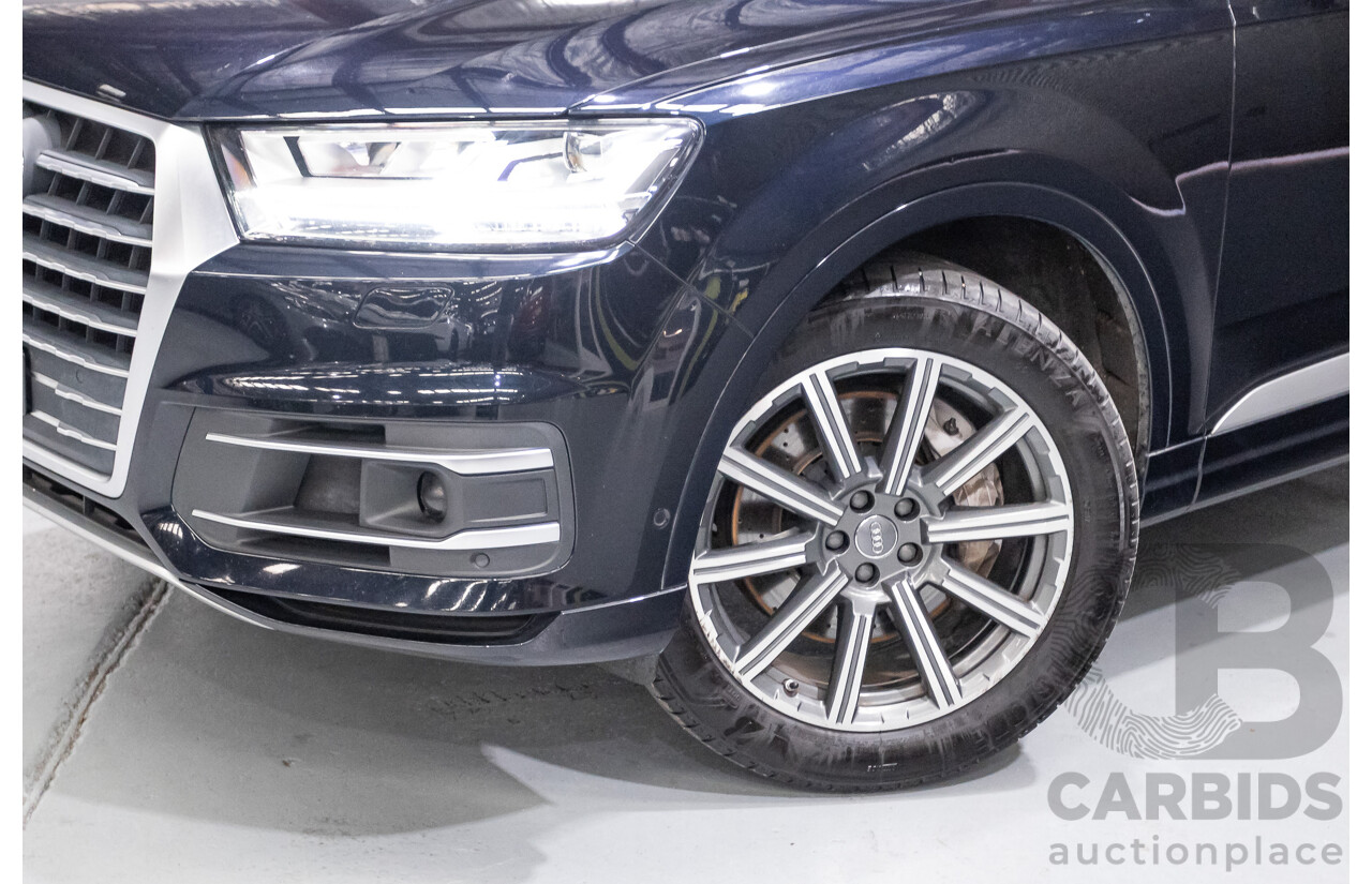 2/2017 Audi Q7 3.0 TDI Quattro (AWD) 4M MY17 4d Wagon Ink Blue Metallic Turbo Diesel V6 3.0L (200kW) - 7 Seater