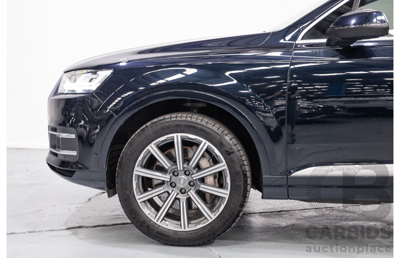 2/2017 Audi Q7 3.0 TDI Quattro (AWD) 4M MY17 4d Wagon Ink Blue Metallic Turbo Diesel V6 3.0L (200kW) - 7 Seater